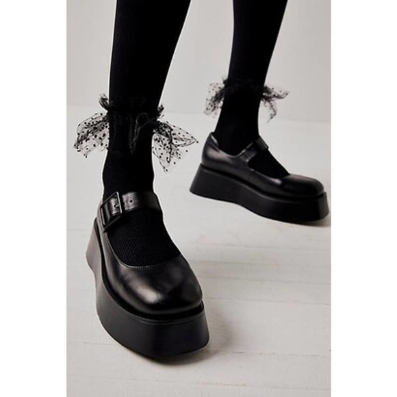 Jeffrey Campbell Shoes - Jeffrey Campbell Jade Platform Mary Jane Round Toe Black Black 7